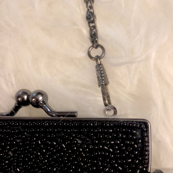 pinkStix Small Black Beaded Evening Bag, Wristlet, Unique,  7”x 5” approx - Picture 7 of 7